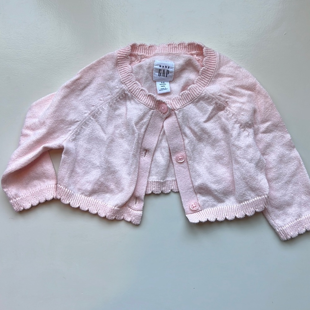 Baby Gap pink cardigan. New, never worn but without tags